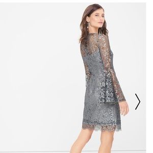 NWT Metallic Lace Bell Sleeve Shift Dress